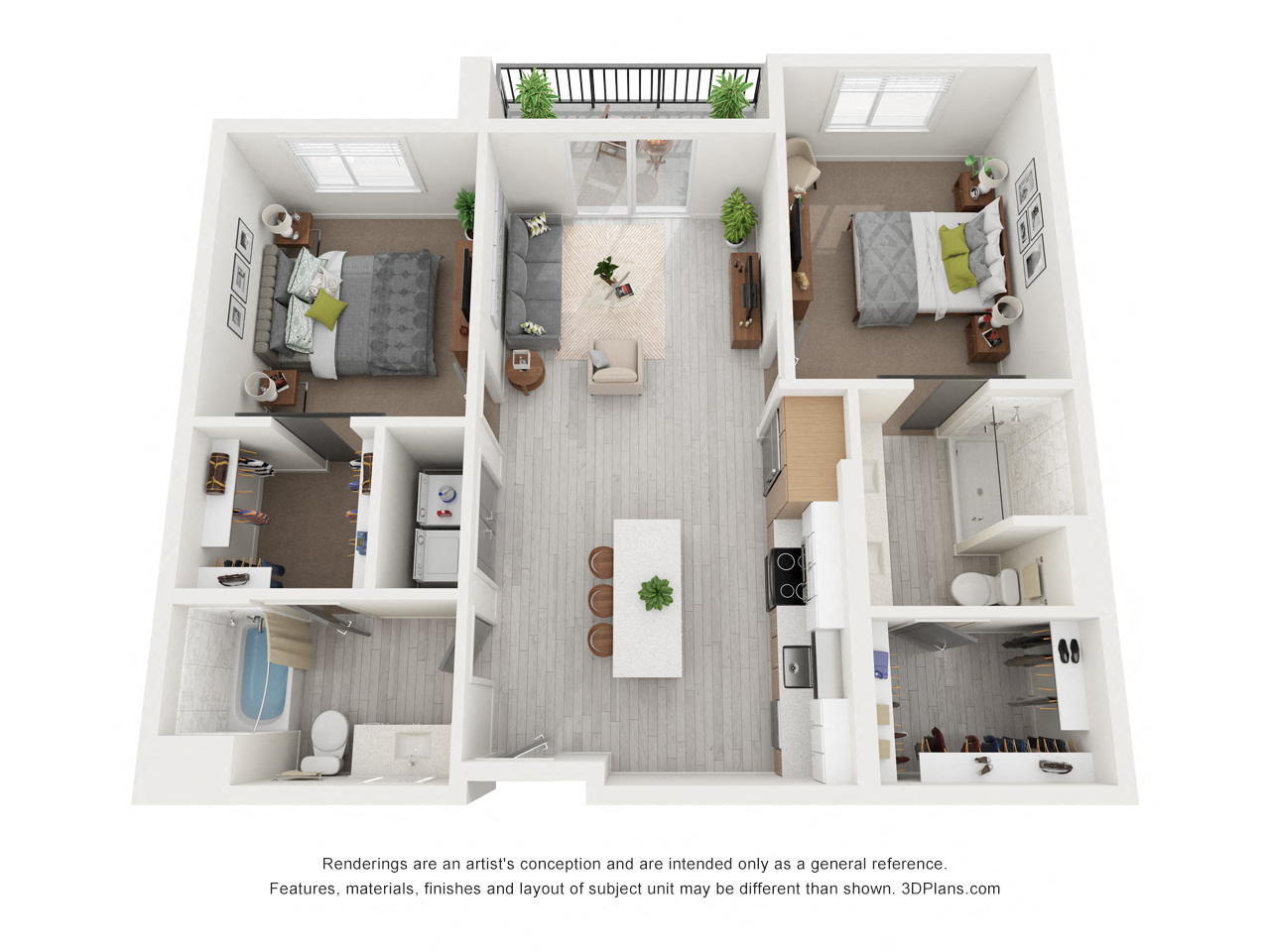 The Eisley_B3 2 bedroom floor plan